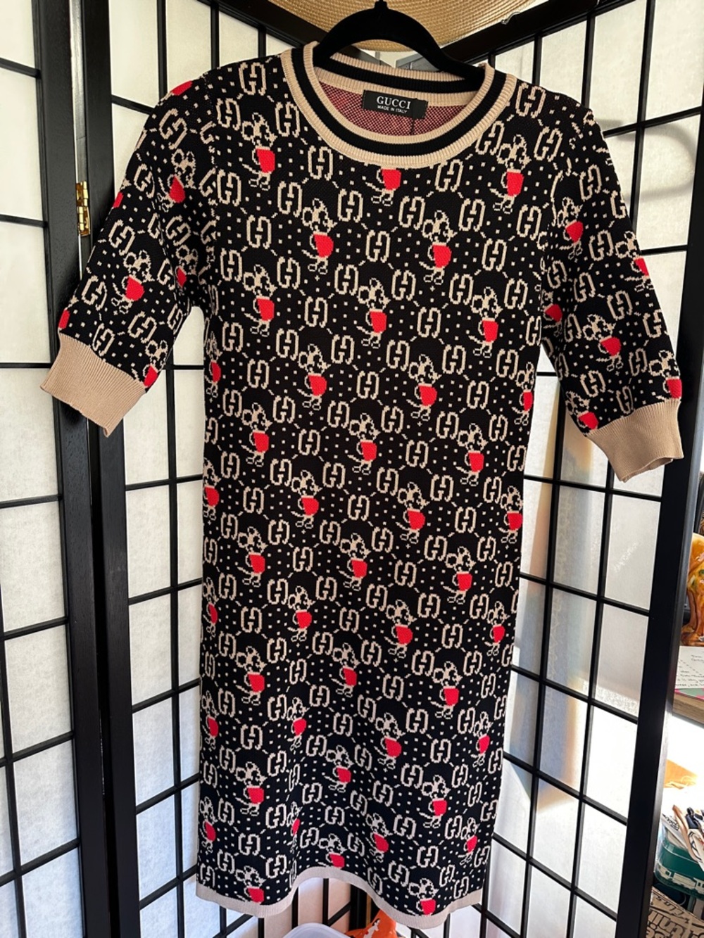 Gucci x Disney Mickey Mouse Jacquard -Knit Mini-Dress